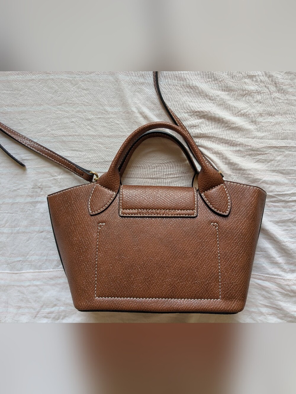Longchamp Épure Brown Textured Leather Small Crossbody Bag with Gold Hardware - Picture 3 of 5